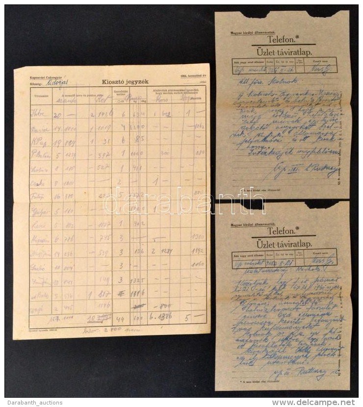 Cca 1940-1950: Vegyes Tétel, 3 Db.: Magyar Királyi Államvasutak Telefon... - Non Classés