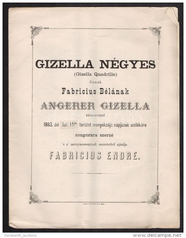 1883 Gizella Négyes EsküvÅ‘i Alkalmi Kotta - Sin Clasificación