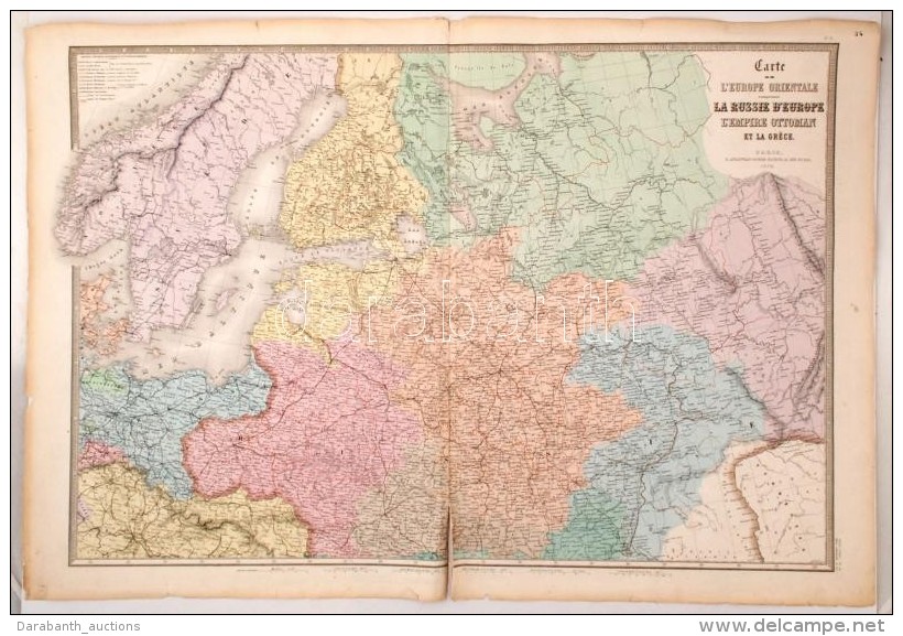 1850 Kelet-Európa NagyméretÅ± Térkép Oroszországgal és A Oszmán... - Autres & Non Classés