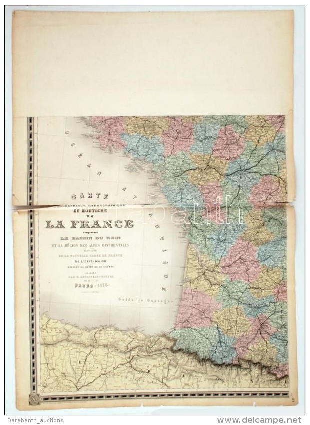 1876 Franciaország NagyméretÅ± Térképe E. Andriveau-Goujon. Acélmetszet 2... - Autres & Non Classés