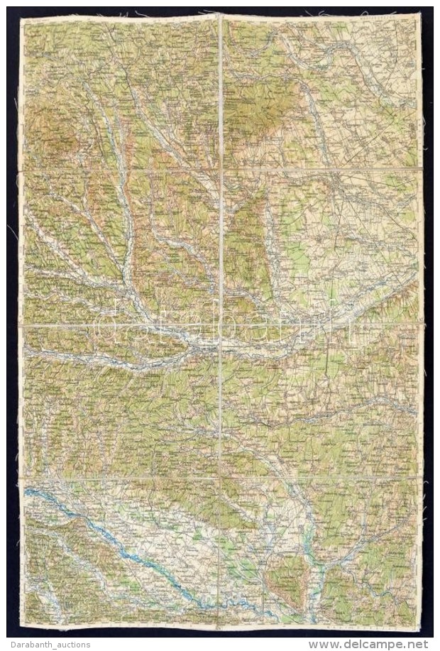 Cca 1930 Burgenland és Környéke Színes Katonai Térkép. Vászonra... - Autres & Non Classés