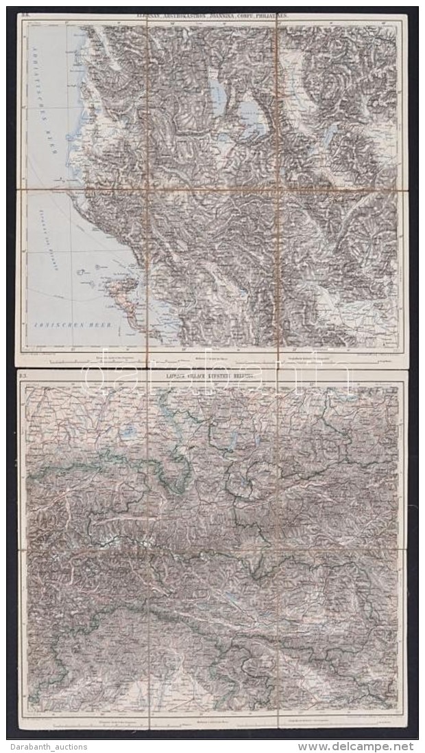 Cca 1890 2 érdekes Térkép: Laibach. Villach, Valamint Korfu és A Balkán... - Autres & Non Classés