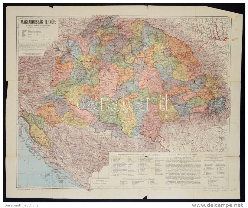 Cca 1920-1930 Magyarország Térképe, A Trianoni Határok... - Autres & Non Classés