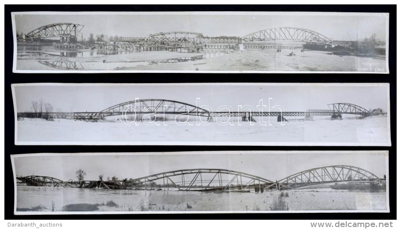 Cca 1920-1940 M. Kir. 101. VasútépítÅ‘ Ezred Fotó, 3 Db, 3.5x23.5 Cm. - Autres & Non Classés