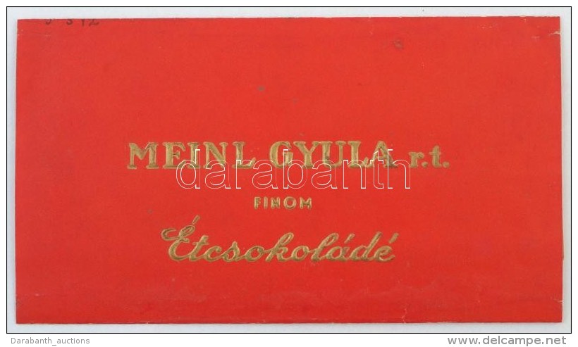 Meinl Gyula Rt. Finom Étcsokoládé Papír, 7.5x13.5 Cm., Jó állapotban. - Publicités