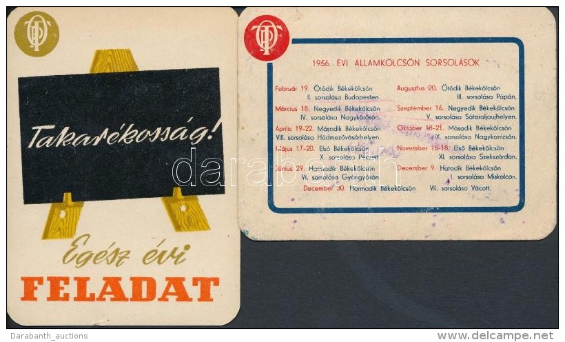 1956 OTP Kártyanaptár 2 Különféle - Publicités