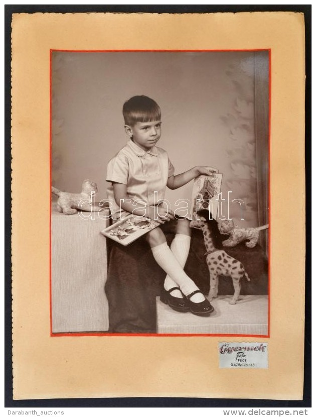 Gyermekfotó, Gyermek Foto (Pécs), 23x18 Cm. - Autres & Non Classés