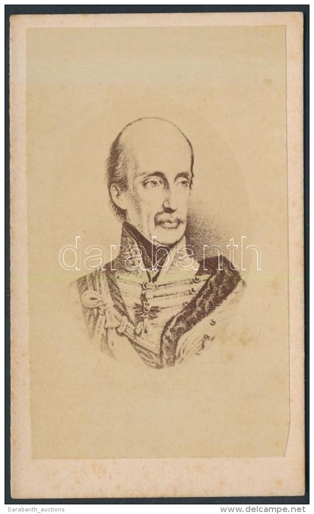 Cca 1840 József Nádor(1776-1847), Keményhátú Kép, 10x6 Cm / Cca 1840... - Autres & Non Classés