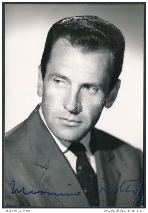 Massimo Girotti (1918-2003) Olasz Filmszínész Aláírt Fotója  / Autograph Signed... - Autres & Non Classés