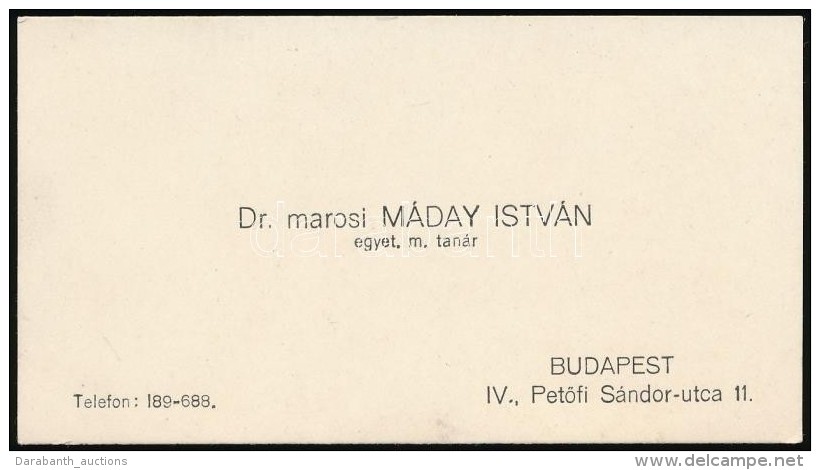 Máday István, Marosi (1879-1959): Idegorvos, Individuálpszichológus, Az... - Autres & Non Classés