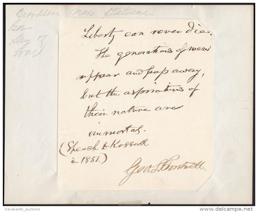 1851 George Sewall Boutwell (1818-1905) Amerikai, Abolicionalista északi Politikus, Massachusetsi... - Non Classés