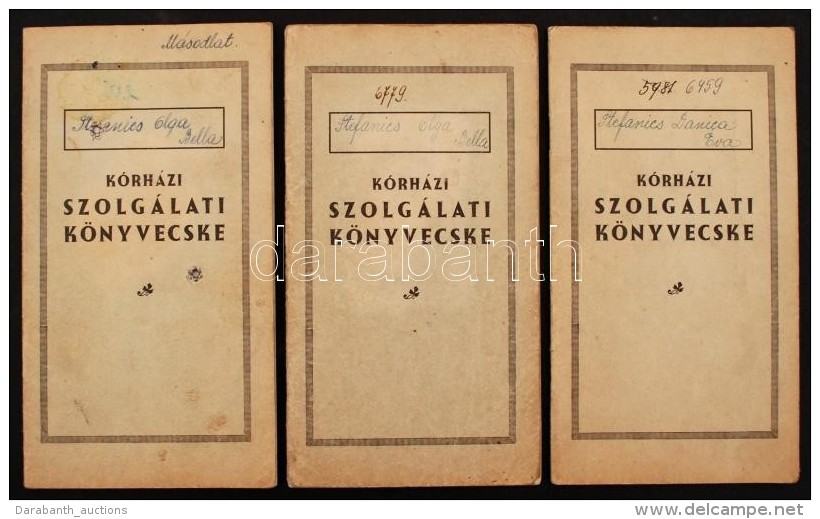 1942-1948 Orvostanhallgató Hölgy Kórházi Szolgálati Könyvecskéi. 3 Db... - Non Classés