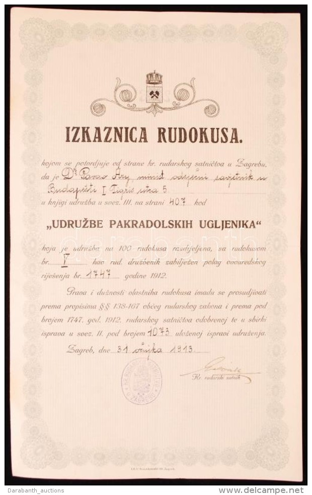 1914 6 Db Horvát NyelvÅ± Bányászati Oklevél / 1914 Croation Diplomas Regarding Mining - Non Classés