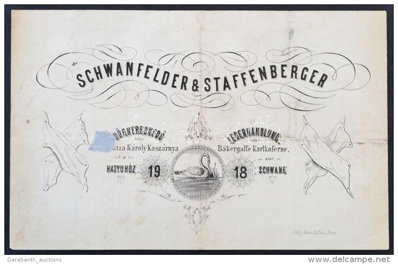 1871 Pest, Schwanfelder&amp;Staffenberger Díszes Számla - Non Classés