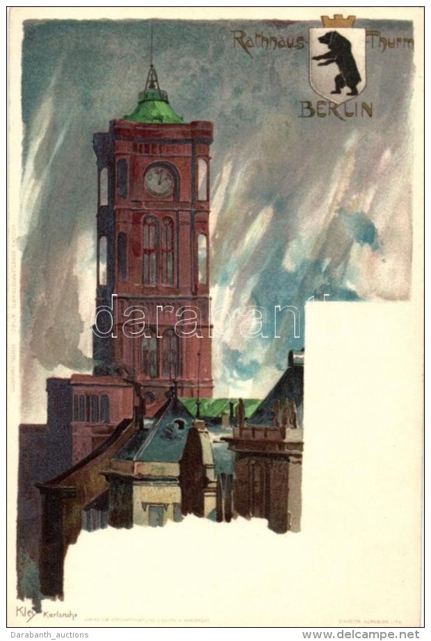 ** T1/T2 Berlin, Rathaus-Thurm, Velten's Künstlerpostkarte No. 160 / Town Hall S: Kley - Non Classés