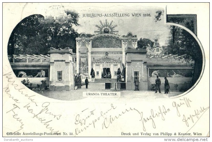 T2/T3 1898 Vienna, Wien; Jubiläums-Ausstellung, Urania-Theater, Officielle Ausstellungs-Postkarte Nr. 53.... - Non Classés