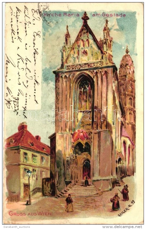 T2/T3 Vienna, Wien, Kirche Maria Am Gestade / Church, Litho S: Geiger R. - Non Classés