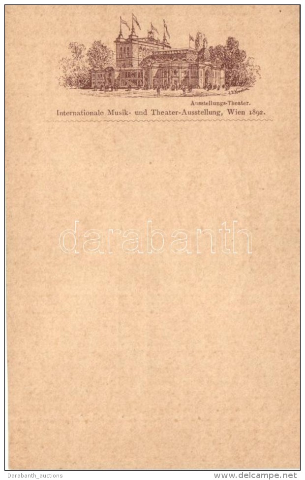 ** T4 1892 (Vorläufer!!) Vienna, Wien; Internationale Musik- Und Theater-Ausstellung / Unused Early Postcard... - Non Classés