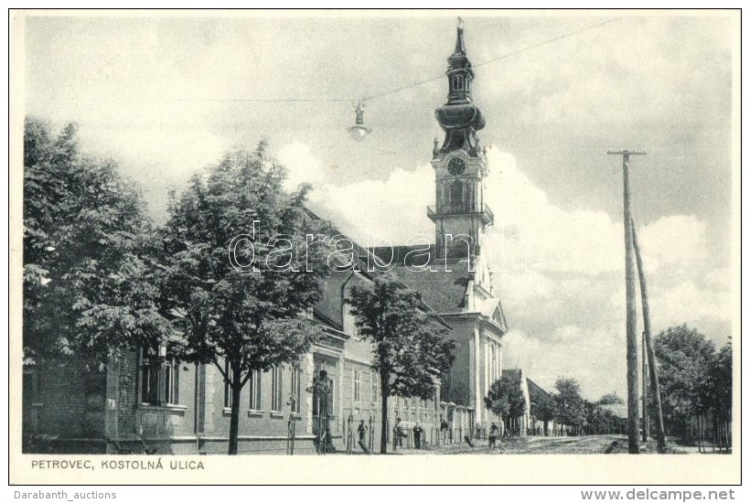 * T2/T3 PetrÅ‘c, Petrovec; FÅ‘utca, Evangélikus Templom / Main Street, Lutheran Church (Rb) - Non Classés