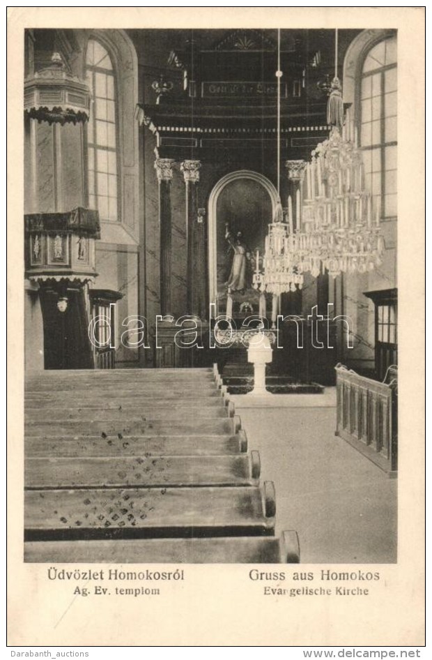 T2/T3 Homokos, Mramorak; Evangélikus Templom, BelsÅ‘ / Church Interior (EK) - Non Classés