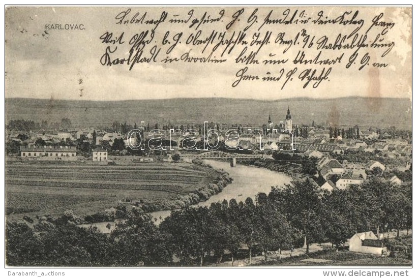 T2/T3 Károlyváros, Karlovac; Látkép, Kiadja Peter M. A. Luksic / General View (EK) - Non Classés