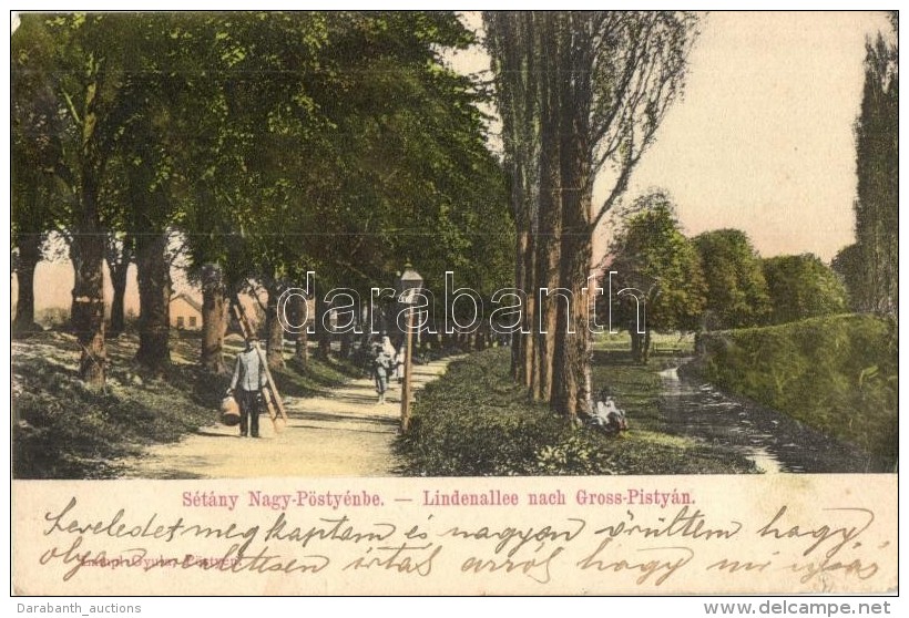 T3 Pöstyén, Piestany; Sétány Nagy-Pöstyénbe / Promenade (kis Szakadás... - Non Classés