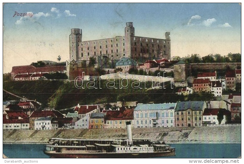 T2/T3 Pozsony, Pressburg, Bratislava; Vár, GÅ‘zhajó / Castle, Steamship (kopott Sarkak / Worn... - Non Classés