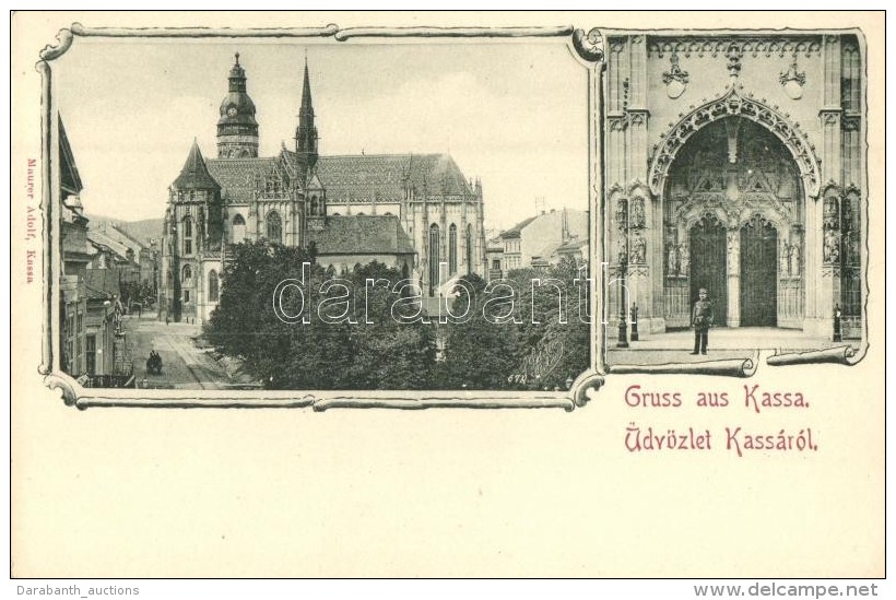 ** T1/T2 Kassa, Kosice; Szent Erzsébet Dóm, Kapu, Kiadja Maurer Adolf / Dome, Gate - Non Classés