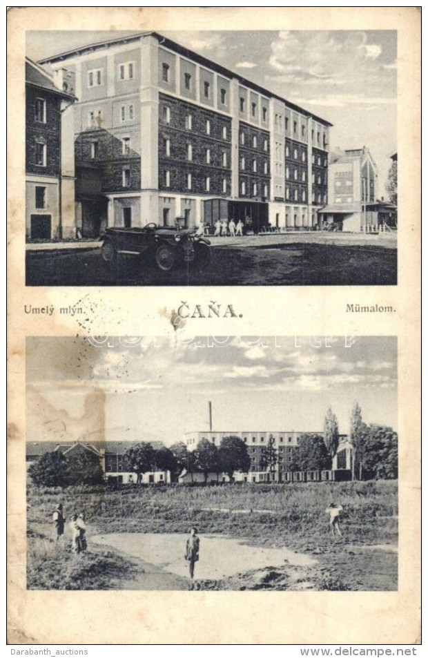 * T3 Hernádcsány, Csány, Cana; MÅ±malom, Automobil, Lichtig 1112/13-1927 / Mill, Automobile,... - Non Classés