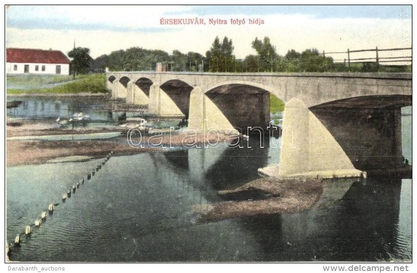 * T2 Érsekújvár, Nové Zamky; Nyitra Folyó, Híd / Riverside, Bridge,... - Non Classés