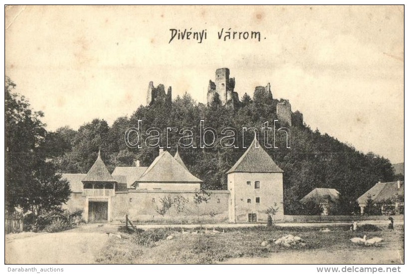 * T2/T3 Divény, Divin; Várrom / Castle Ruins (EK) - Non Classés