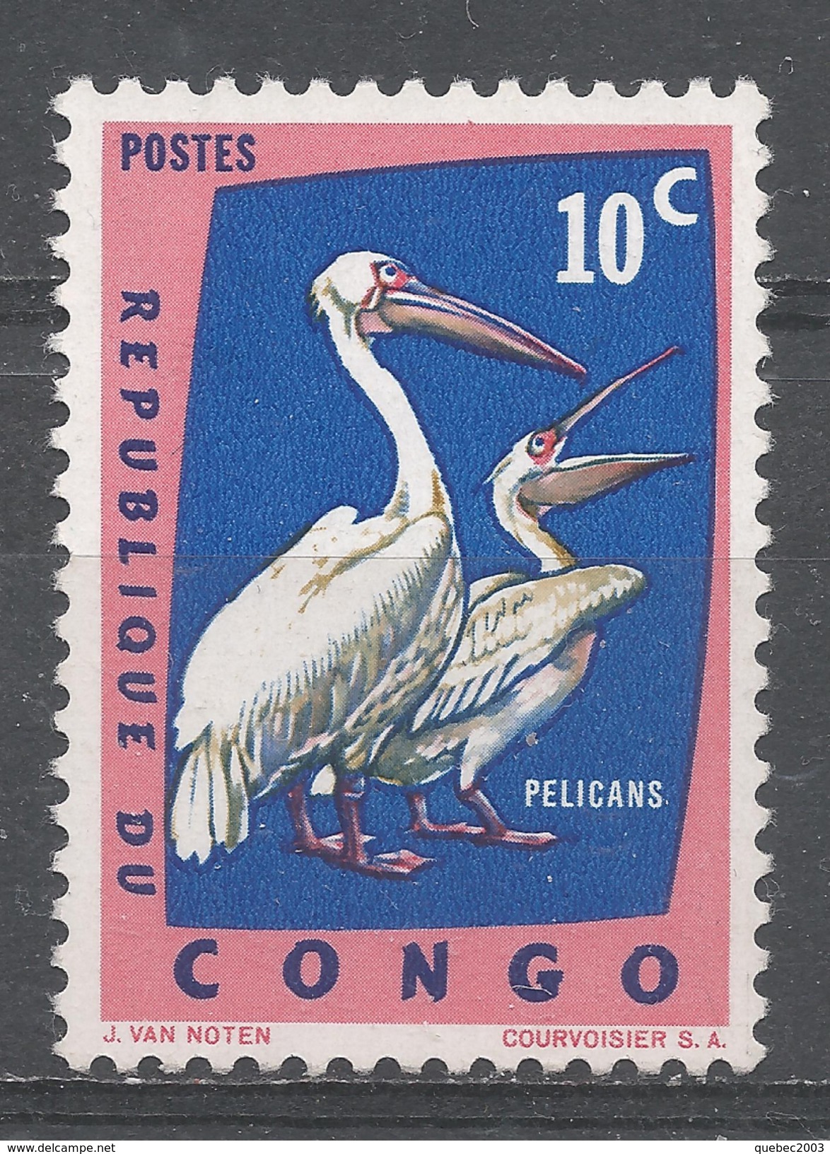Congo Democratic Republic 1963. Scott #429 (MH) Bird, Pelicans - Unused Stamps