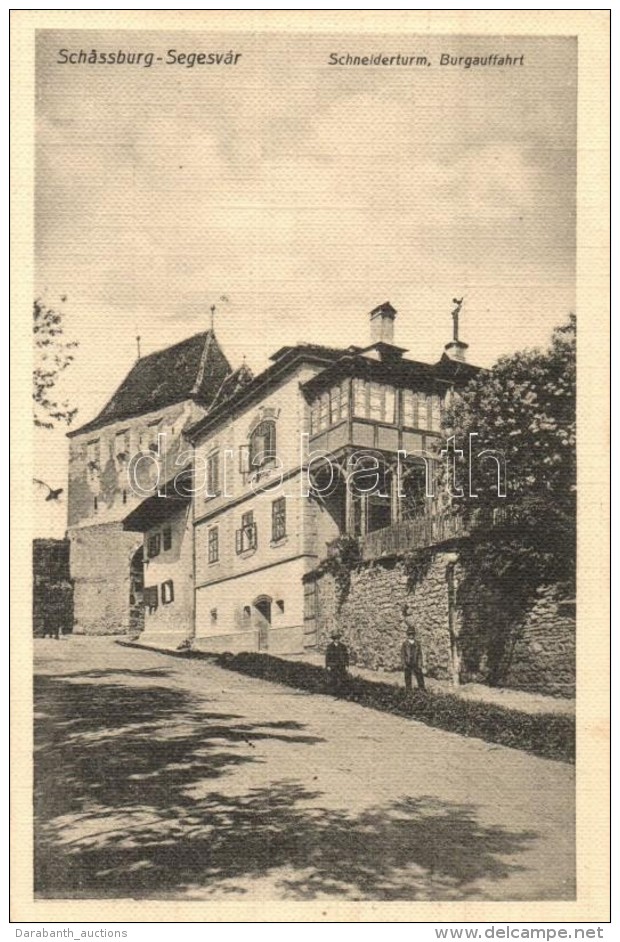 T2/T3 Segesvár, Schassburg, Sighisoara; Schneiderturm, Burgauffahrt / Torony, Kiadja W. Nagy / Tower (EK) - Non Classés