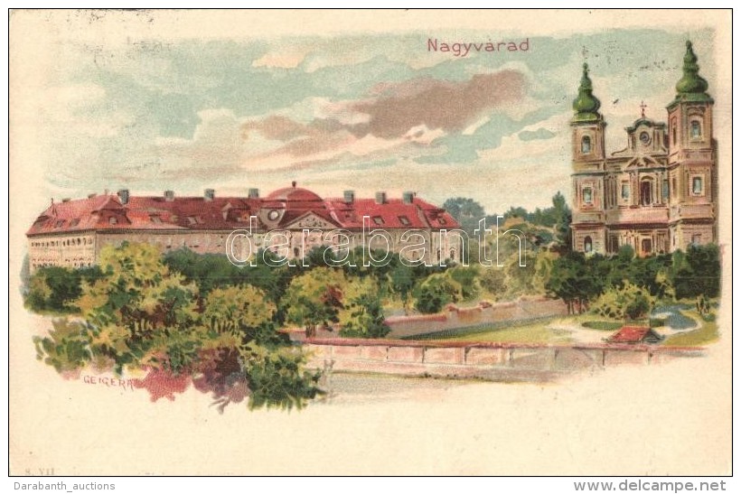 T2 1899 Nagyvárad, Oradea; Püspöki Palota / Episcopal Palace, Litho S: Geiger R. - Non Classés