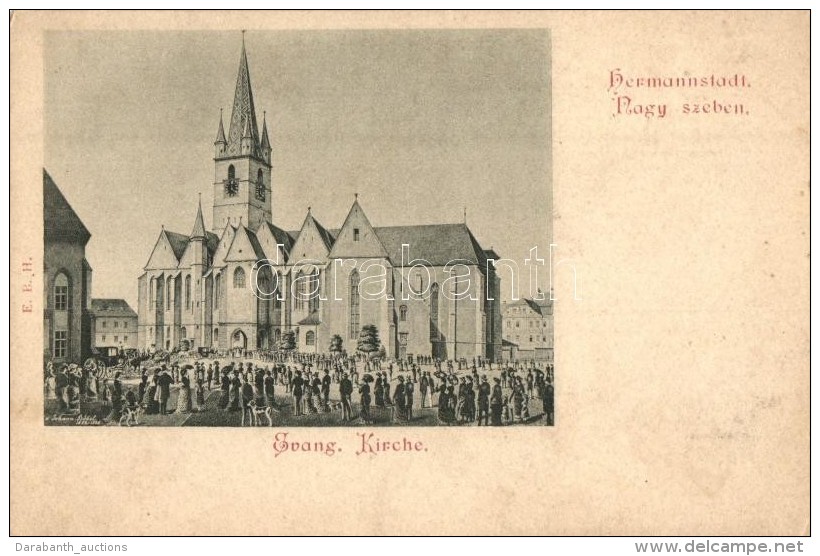 ** T2/T3 Nagyszeben, Hermannstadt, Sibiu; Evangélikus Templom, E. B. H. / Church (EK) - Non Classés