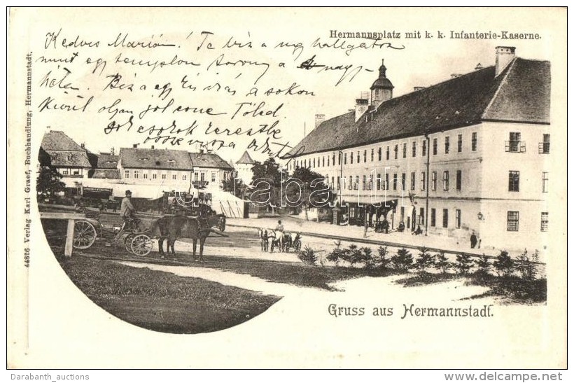 T2 Nagyszeben, Hermannstadt, Sibiu; FÅ‘ Tér, Gyalogsági Laktanya / Main Square, Infantry Barracks - Non Classés