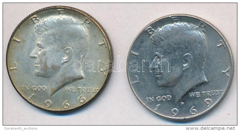 Amerikai Egyesült Államok 1966-1969D 1/2$ Ag 'Kennedy' (2x) T:2
USA 1966-1969D 1/2 Dollar Ag 'Kennedy'... - Non Classés