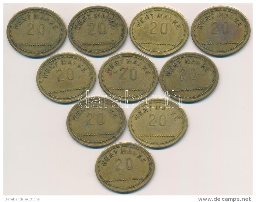 Németország DN '20 Wertmarke' Cu Zseton (10x) (25x21mm) T:2,2- Germany ND '20 Wertmarke' Cu Token... - Non Classés