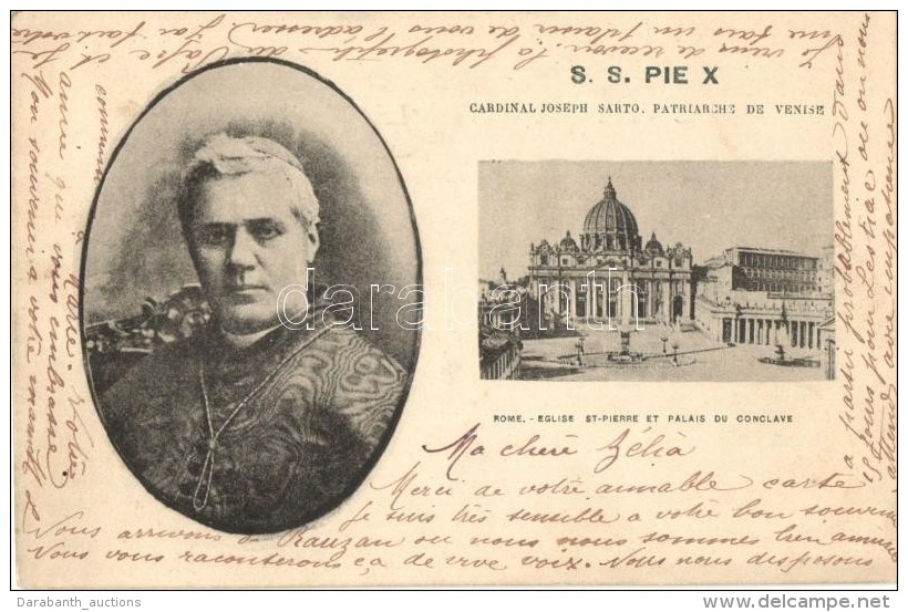T2 S. S. Pie X Cardinal Joseph Sarto, Patriarch De Venise / Pope Pius X Papal Election Memorial Postcard - Non Classés