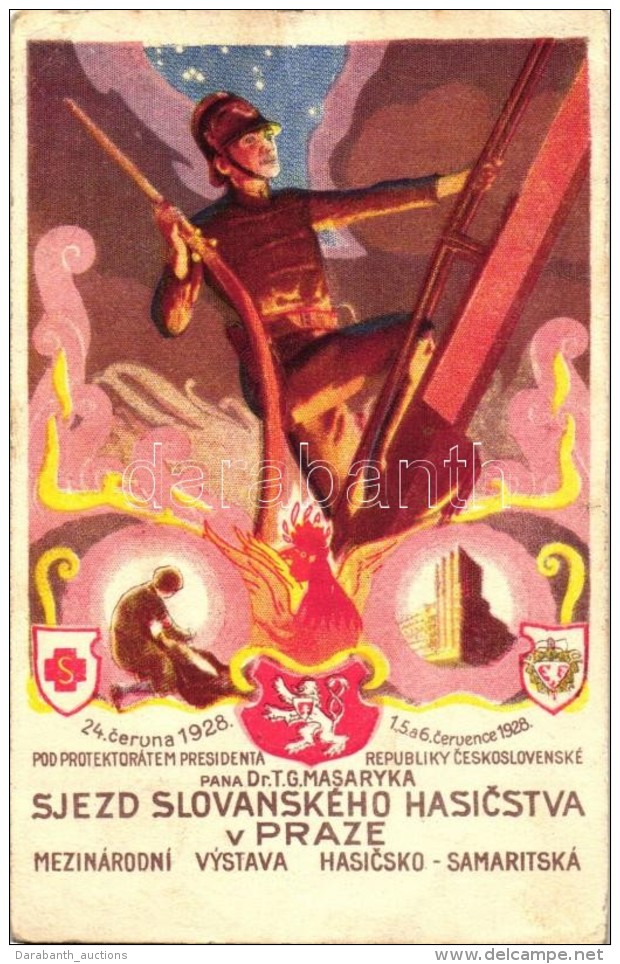 ** T2/T3 1928 Sjezd Slovanskeho Hasicstva V Praze / Slavic International Firefighter's Ball And Exposition (EB) - Non Classés