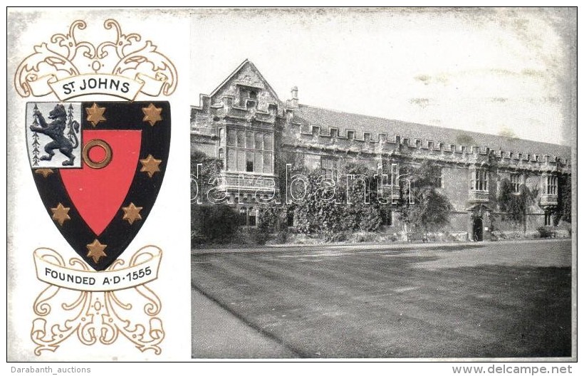 ** T2 Oxford, St Johns, Coat Of Arms; Heraldic Series Of Postcards Oxford No. 17. Emb. - Ohne Zuordnung