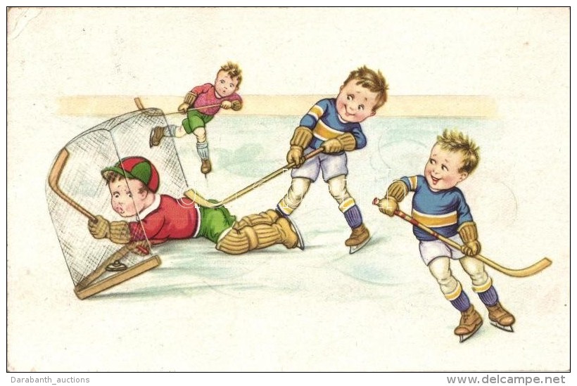 T2/T3 Boys Playing Ice Hockey, Humour, Amag No. 0448. (EK) - Non Classés