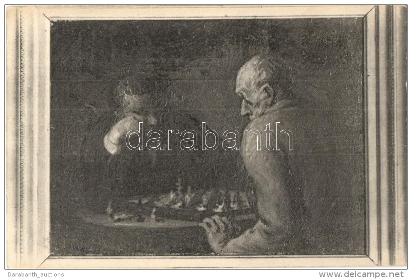 ** T4 'Joueurs D'échecs' / Chess Players S: H. Daumier (vágott / Cut) - Non Classés