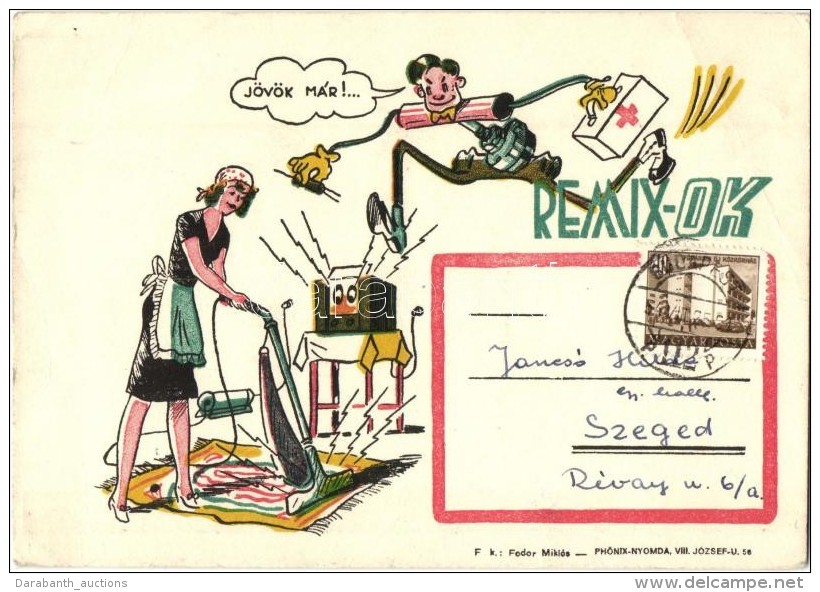 T3 1954 Remix-ok Kondenzátor Reklámlap / Hungarian Condenser Advertisement Card (EB) - Non Classés