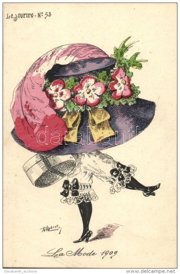 ** T2/T3 La Mode En 1909 / Fashion Hat, Le Sourire No. 53. S: Roberty (cover Sheet) - Non Classés