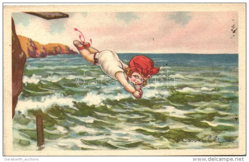 T2 Beach Girl, Italian Art Postcard CCM 2354 S: V. Castelli - Non Classés