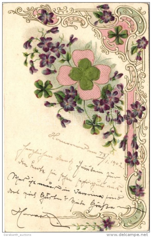 T2 Embossed Floral Litho Silk Card - Non Classés