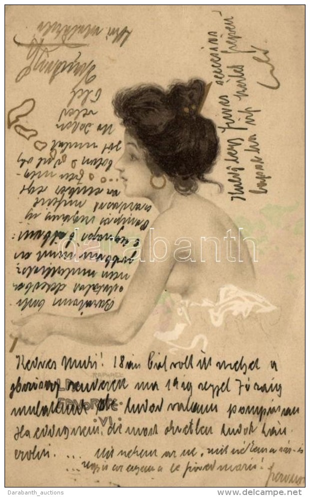 T2 La Favorite VI Erotic Litho Art Postcard S: Raphael Kirchner - Non Classés