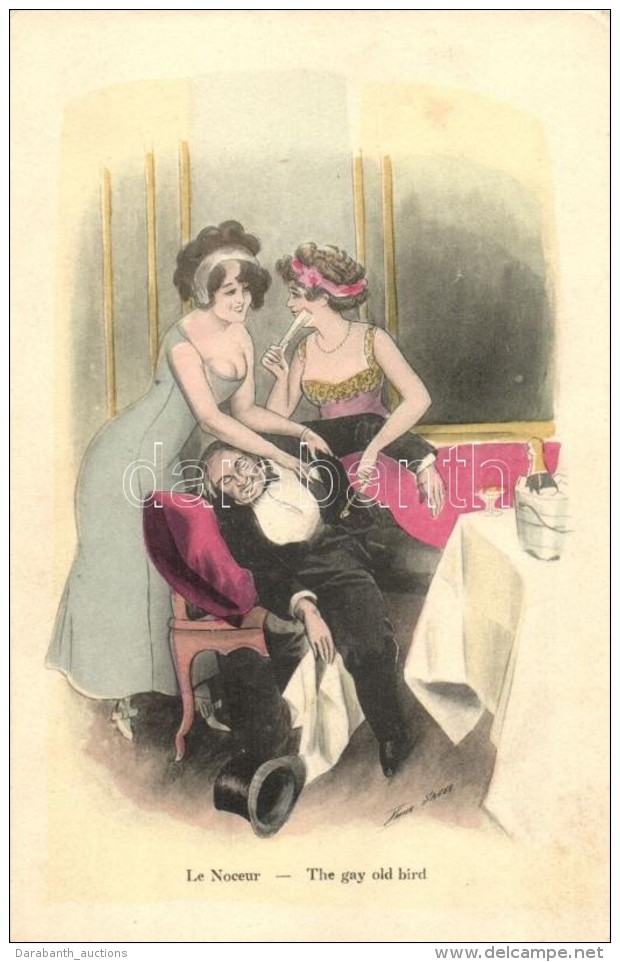 ** T2 Le Noceur - They Gay Old Bird; French Art Postcard, Humour S: Xavier Sager - Non Classés