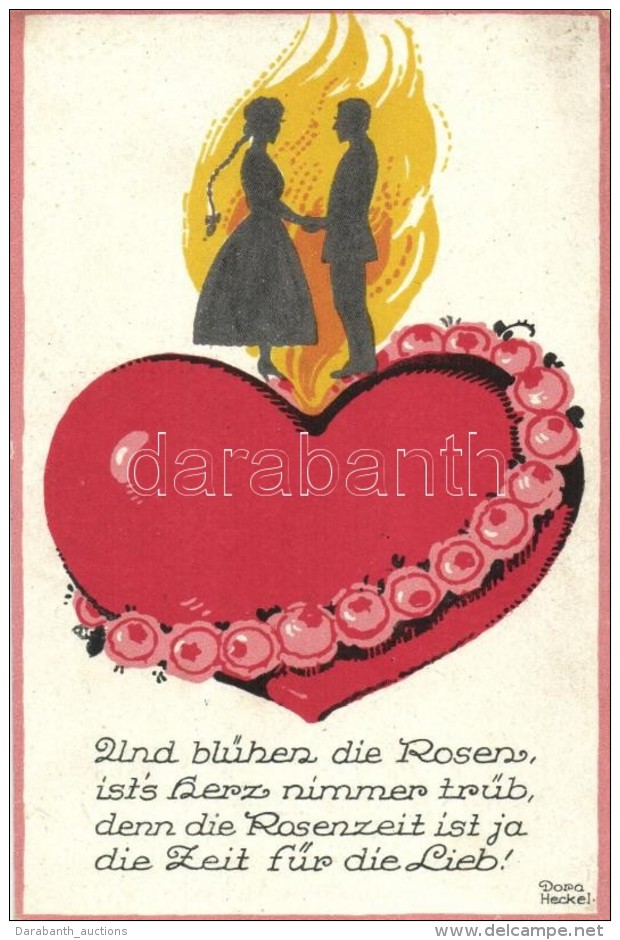 ** Love Postcards, Heart S: Dora Heckel - 3 Old Postcards - Non Classés